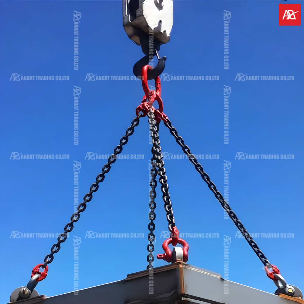 Bộ xích cẩu 4 nhánh kết nối khoen tổng nâng hàng tải trọng lớn