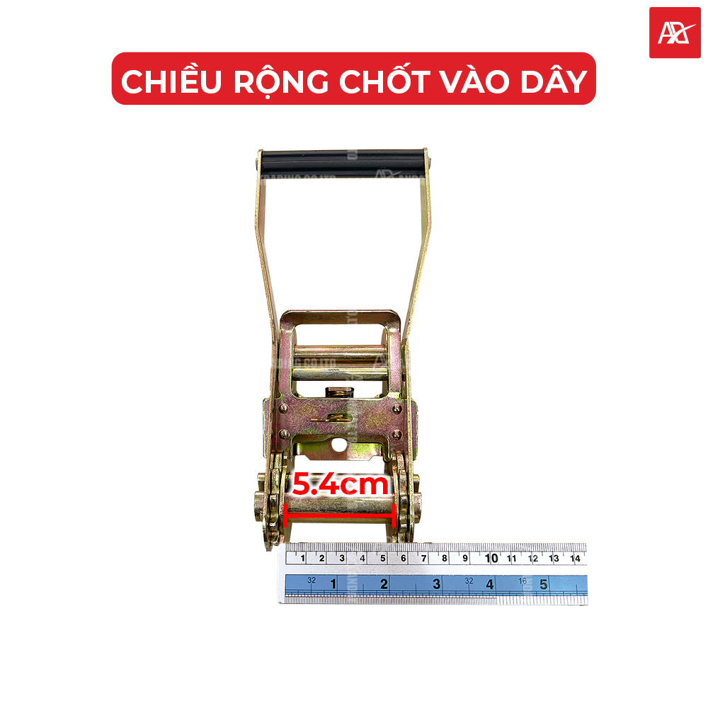 Chiều rộng khe vào dây của đầu tăng đơ bản 50mm tải 5 tấn Chiều rộng khe vào dây của đầu tăng đơ bản 50mm tải 5 tấn