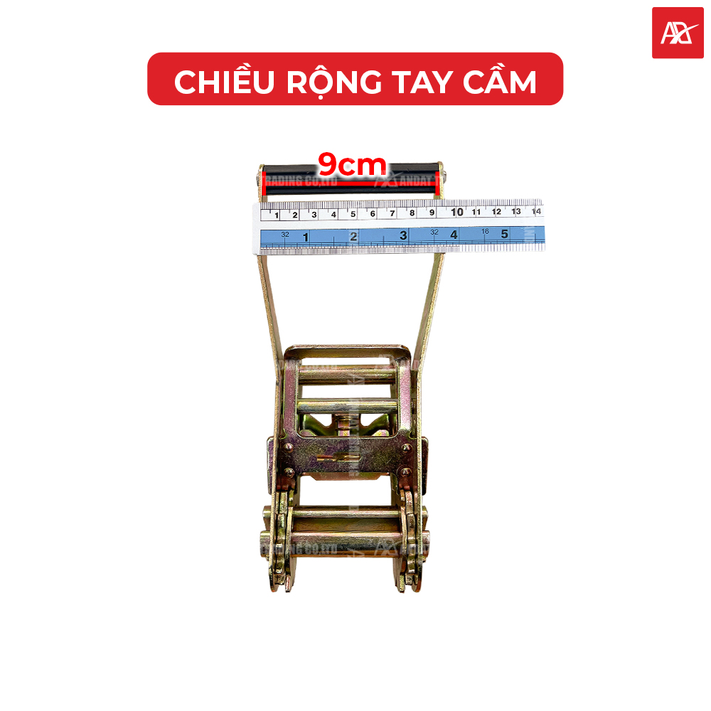 Chiều rộng kích thước cán cầm của đầu tăng đơ bản 50mm tải 5 tấn Chiều rộng kích thước cán cầm của đầu tăng đơ bản 50mm tải 5 tấn