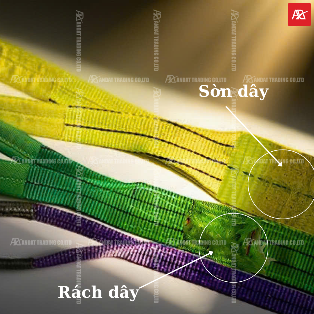 Dây bị sờn, rách do không bảo quản đúng cách Dây bị sờn, rách do không bảo quản đúng cách