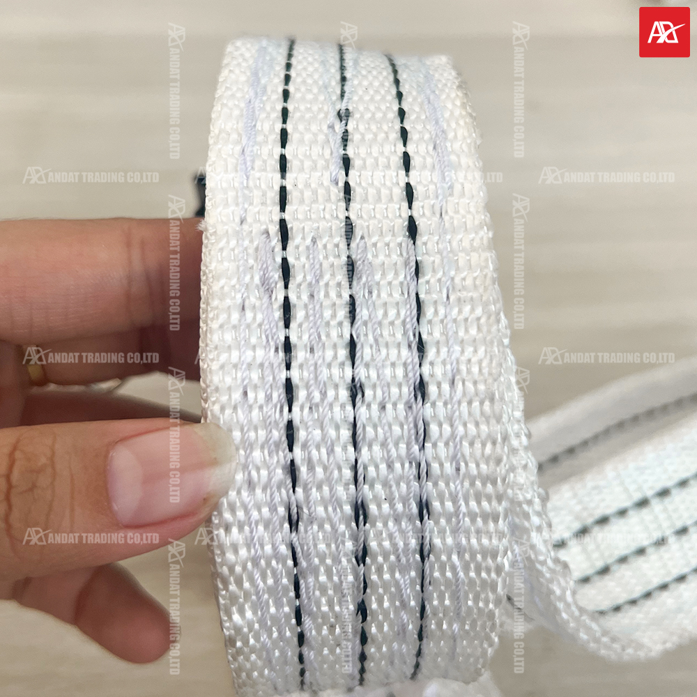 Dây cáp vải trắng công nghiệp được dệt từ sợi polyester cường lực Dây cáp vải trắng công nghiệp được dệt từ sợi polyester cường lực