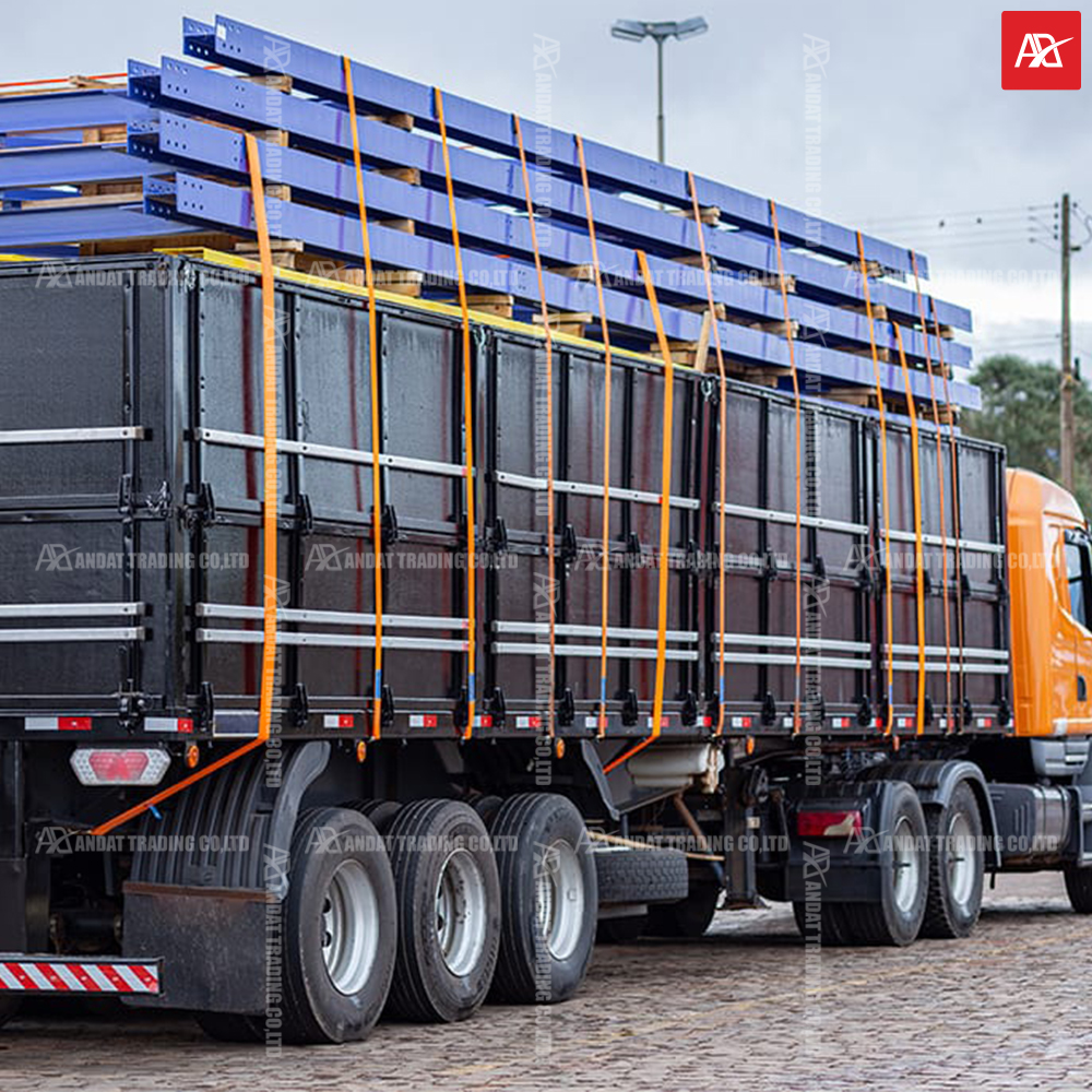 Dây tăng đơ bản 50mm tải 5 tấn giúp ràng hàng siêu trường trên xe container Dây tăng đơ bản 50mm tải 5 tấn giúp ràng hàng siêu trường trên xe container