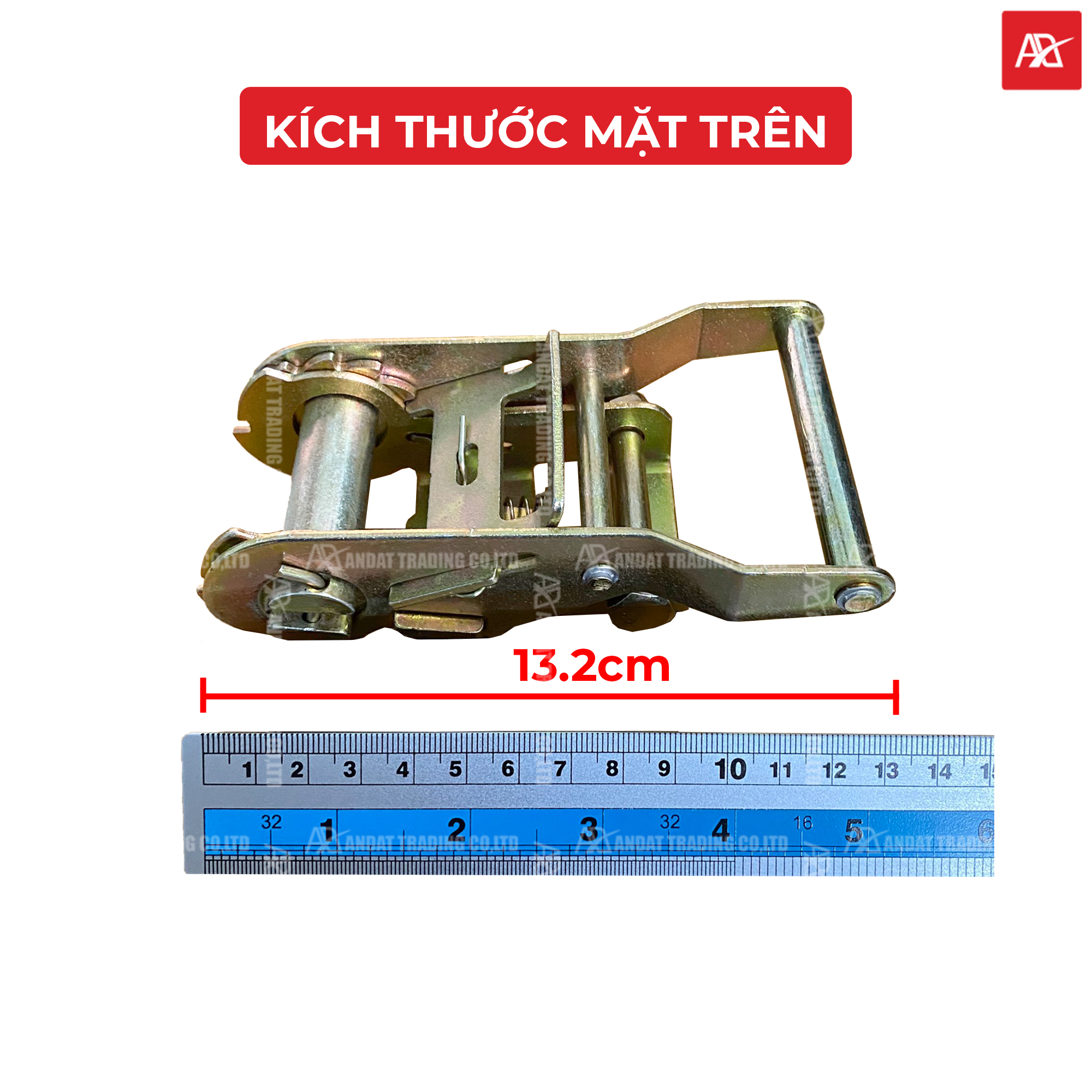 Kích thước mặt trên của đầu tăng đơ bản 38mm tải 2 tấn Kích thước mặt trên của đầu tăng đơ bản 38mm tải 2 tấn