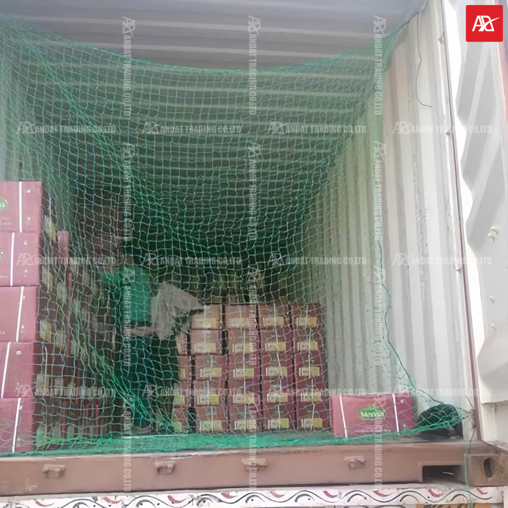 Hình ảnh thực tế lưới sợi cước chắn hàng container Hình ảnh thực tế lưới sợi cước chắn hàng container