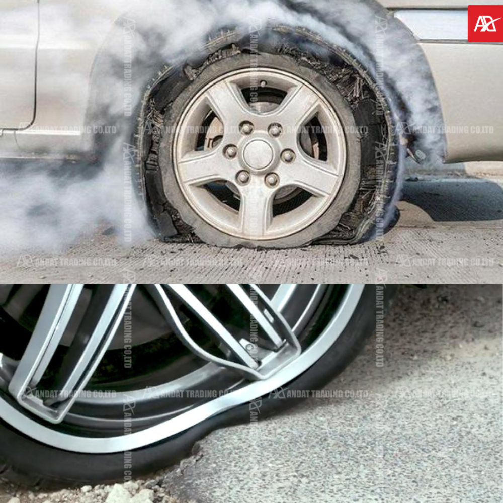Nổ lốp và méo mâm xe khi va chạm Nổ lốp và méo mâm xe khi va chạm