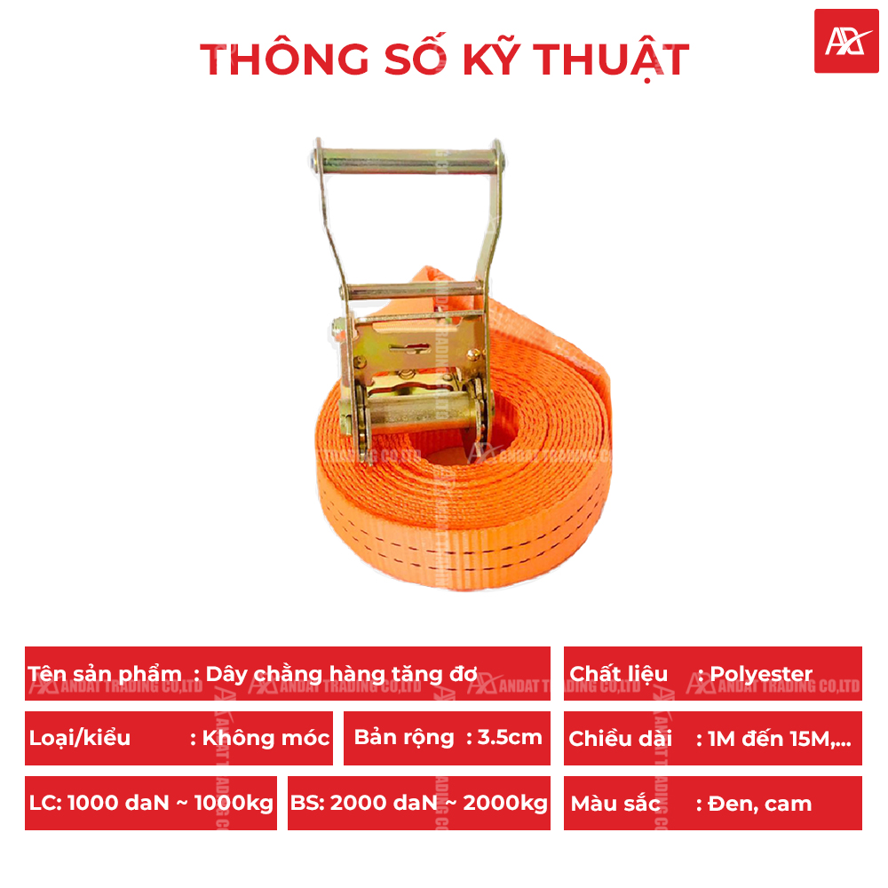 Thông số kỹ thuật dây tăng đơ bản 35mm tải 2 tấn không móc Thông số kỹ thuật dây tăng đơ bản 35mm tải 2 tấn không móc