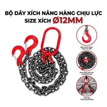 Bộ Dây Xích 12mm G80 – 1/2/3/4 Chân, Giá Sỉ Tốt Nhất   