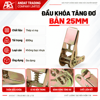 Đầu Tăng Đơ Bản 25mm Tải 800kg