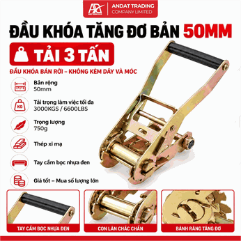 Đầu Tăng Đơ Bản 50mm Tải 3 Tấn