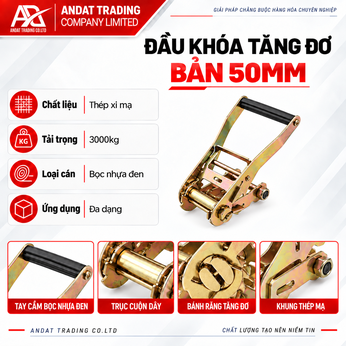 Đầu Tăng Đơ Bản 50mm Tải 3 Tấn