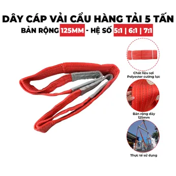 Dây Cáp Vải Cẩu Hàng 5 Tấn