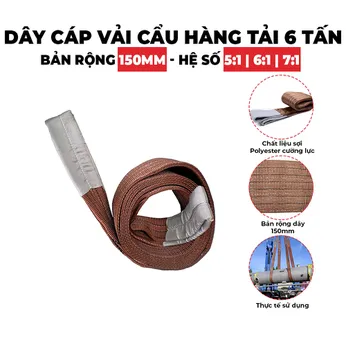 Dây Cáp Vải Cẩu Hàng 6 Tấn