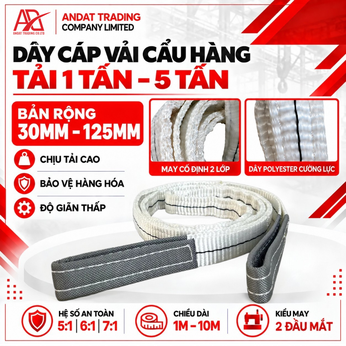 Dây Cáp Vải Trắng Cẩu Hàng
