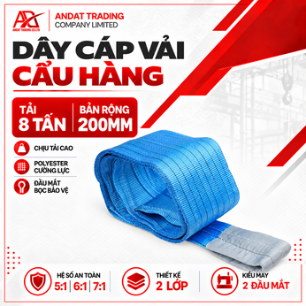 Dây Cáp Vải Cẩu Hàng 8 Tấn
