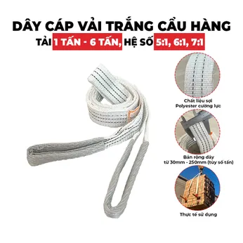 Dây Cáp Vải Trắng Công Nghiệp
