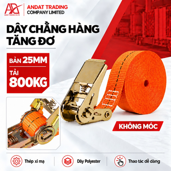 Dây Tăng Đơ Bản 25mm Tải 800kg Không Móc
