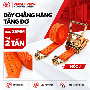 Dây Tăng Đơ Bản 35mm Tải 2 Tấn Móc J