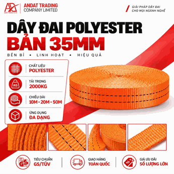 Dây Đai Polyester bản 35mm tải 2 tấn