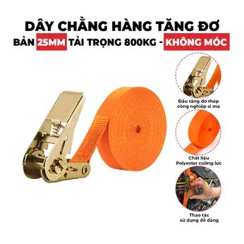 Dây Tăng Đơ Bản 25mm Tải 800kg Không Móc