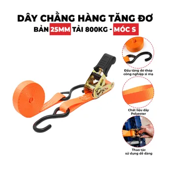 Dây Tăng Đơ Bản 25mm Tải 800kg Móc S