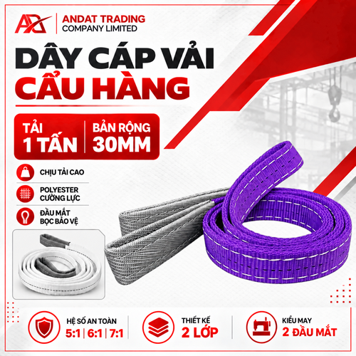 Dây Cáp Vải Cẩu Hàng 1 Tấn