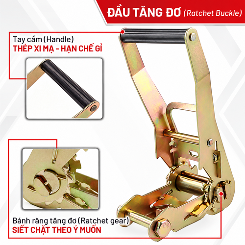 Đầu Tăng Đơ Bản 50mm Tải 3 Tấn