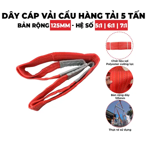 Dây Cáp Vải Cẩu Hàng 5 Tấn