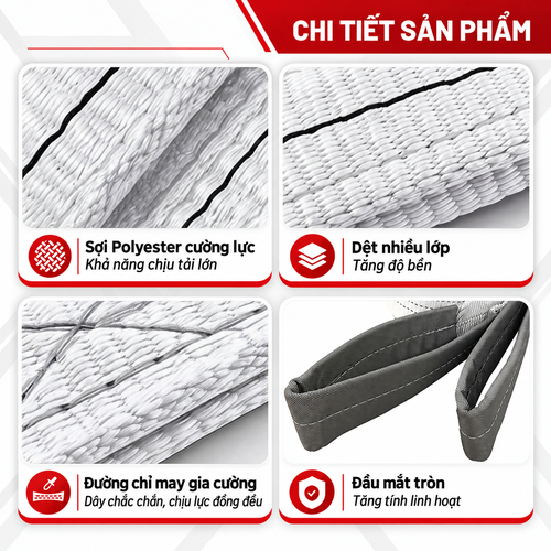 Dây Cáp Vải Trắng Cẩu Hàng