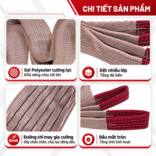Dây Cáp Vải Cẩu Hàng 6 Tấn