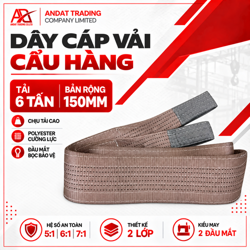 Dây Cáp Vải Cẩu Hàng 6 Tấn