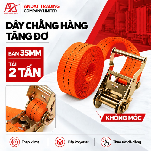 Dây Tăng Đơ Bản 35mm Tải 2 Tấn Không Móc