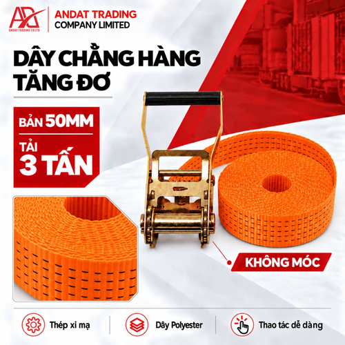 Dây Tăng Đơ Bản 50mm Tải 3 Tấn Không Móc