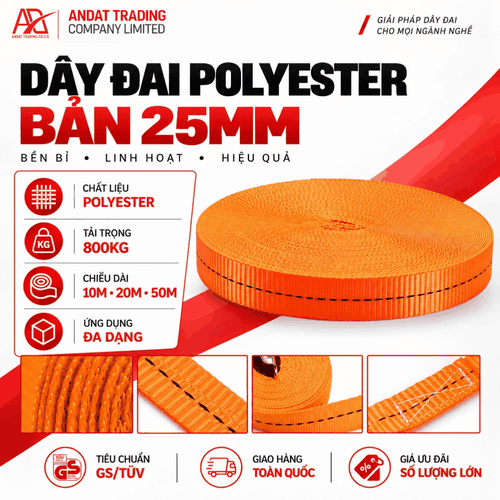 Dây Đai Polyester bản 25mm tải 800kg