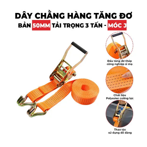 Dây Tăng Đơ Bản 50mm Tải 3 Tấn Móc J