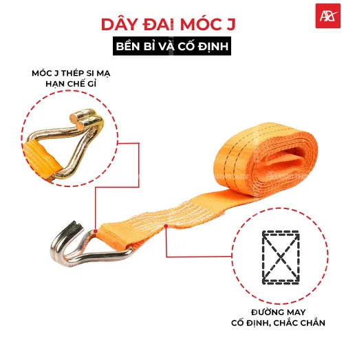 Dây Tăng Đơ Bản 35mm Tải 2 Tấn Móc J