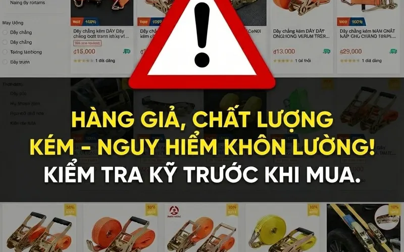 AnDat cảnh báo hiện trạng dây chằng hàng tăng đơ kém chất lượng tràn lan trên sàn thương mại điện tử