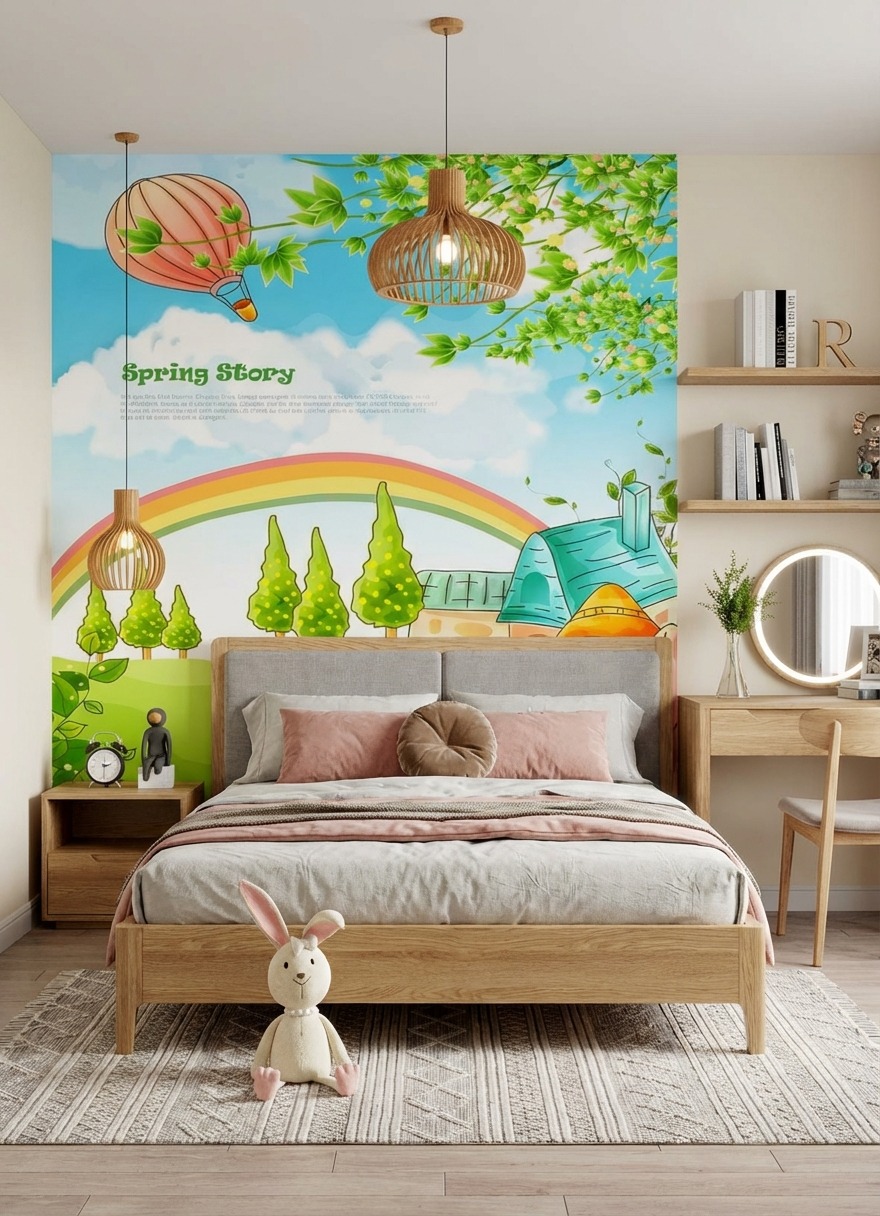 Tranh D&aacute;n Tường L&atilde;ng Mạn DRL-063: C&acirc;u Chuyện M&ugrave;a Xu&acirc;n