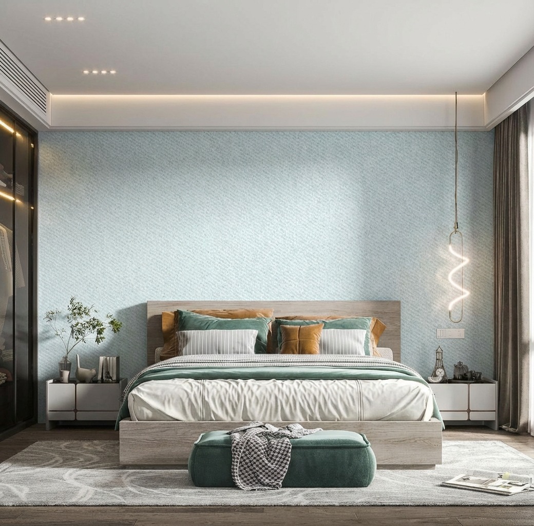 Giấy Dán Tường Base Mã 3806-3 Màu Xanh Lơn Hiện Đại Giấy Dán Tường Base Mã 3806-3 Màu Xanh Lơn Hiện Đại