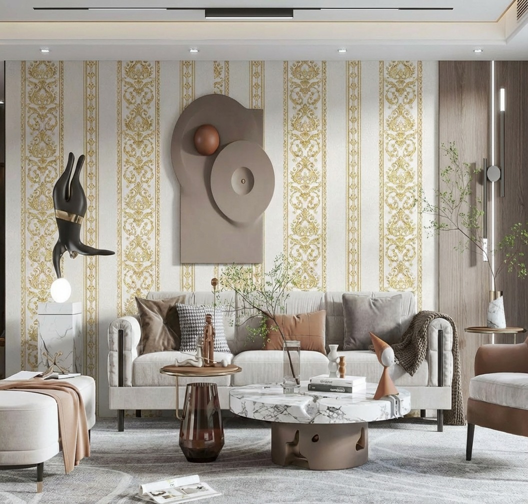 Mẫu Dán Tường Đẹp Họa Tiết Cổ Điển Sang Trọng Crown Mã C1109 Mẫu Dán Tường Đẹp Họa Tiết Cổ Điển Sang Trọng Crown Mã C1109