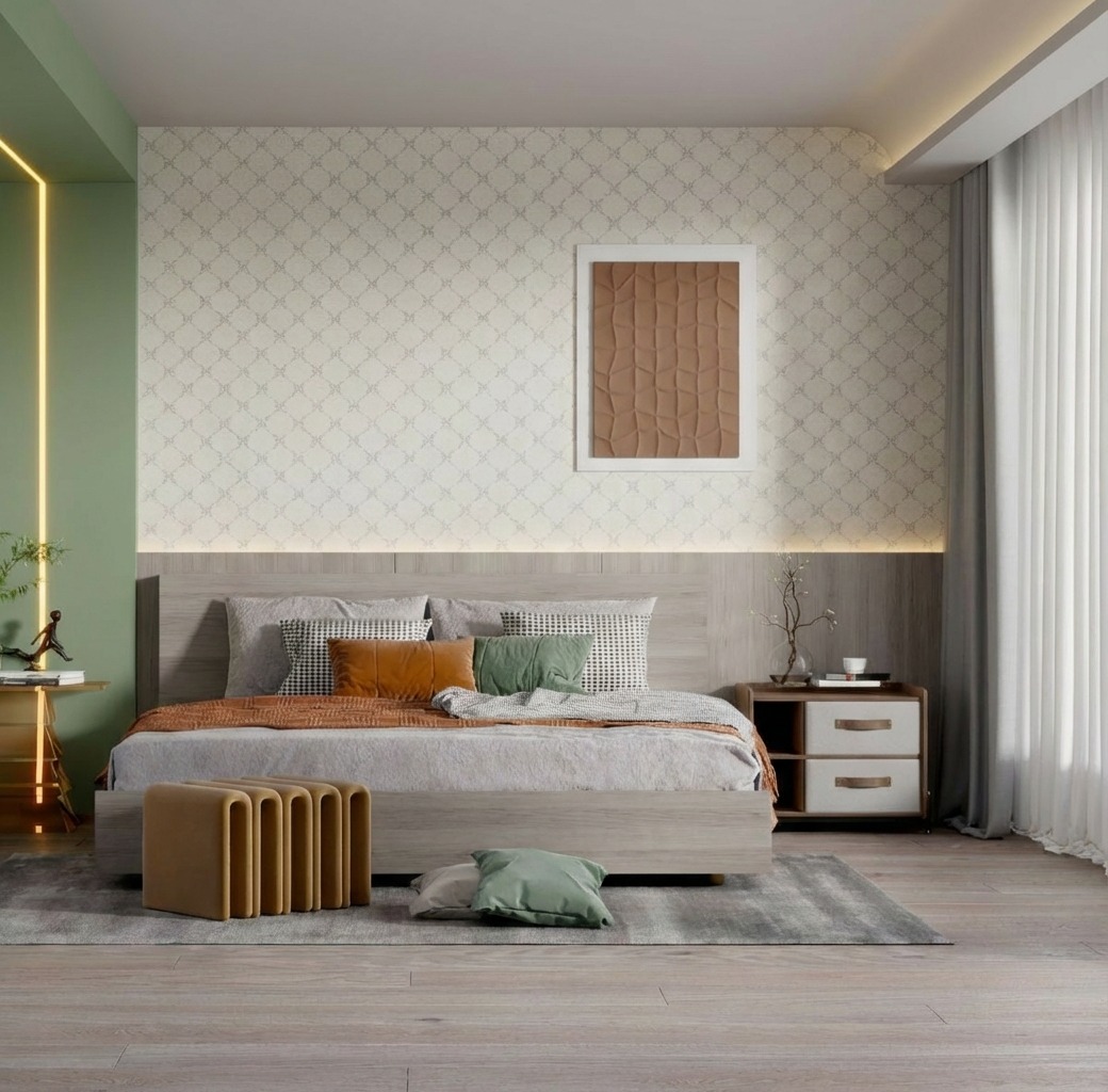 Giấy D&aacute;n Tường Nhật Bản M&atilde; Ba6400 M&agrave;u Kem Hoạ Tiết Gi&aacute; Tốt