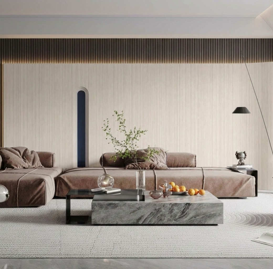 Giấy D&aacute;n Tường Art Deco M&atilde; 8256-3 Be V&acirc;n Dọc Giả Gỗ Thanh Tho&aacute;t