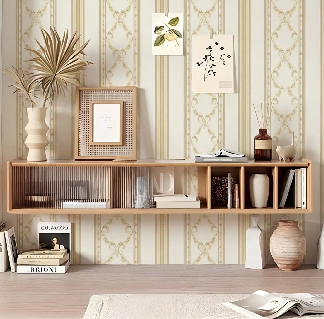 Giấy D&aacute;n Tường Cassia M&atilde; 8655-3 Trắng Ng&agrave; Hoa Văn Đối Xứng Sang Trọng