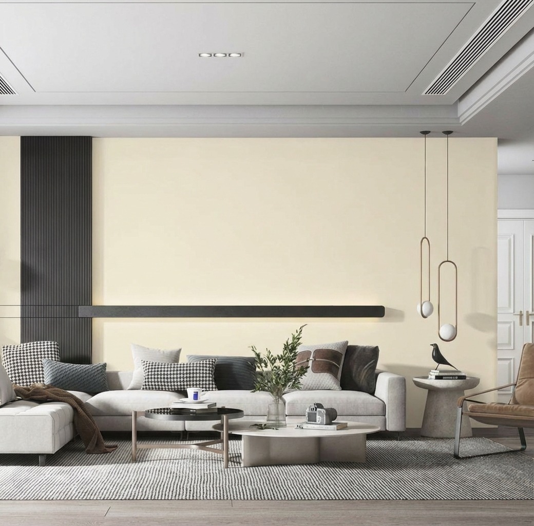 Giấy D&aacute;n Tường Cassia M&atilde; 8673-2 V&agrave;ng Pastel Dịu D&agrave;ng