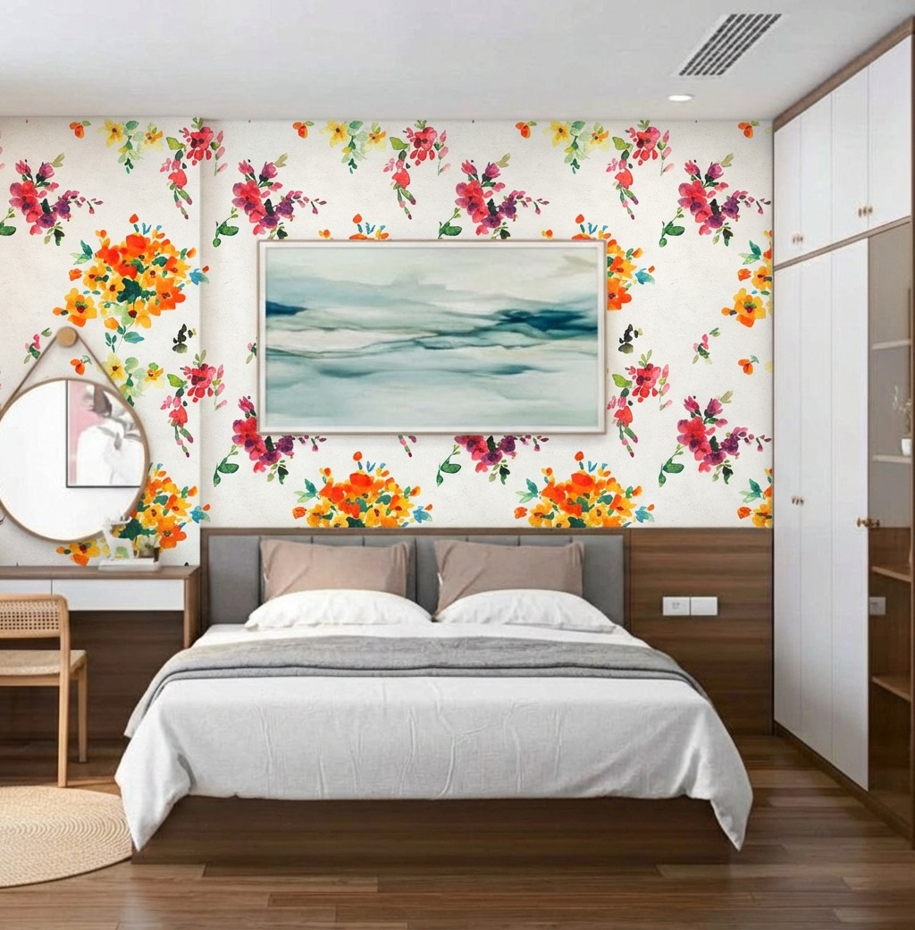 Giấy D&aacute;n Tường Nhật Bản M&atilde; Ba6039 Hoạ Tiết Hoa Đẹp