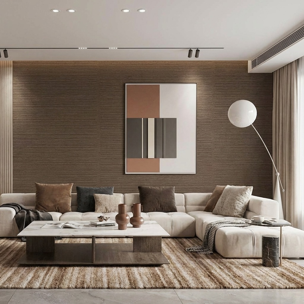 Giấy D&aacute;n Tường Nhật Bản M&atilde; Ba6157 M&agrave;u N&acirc;u Chất Lượng Bền Bỉ