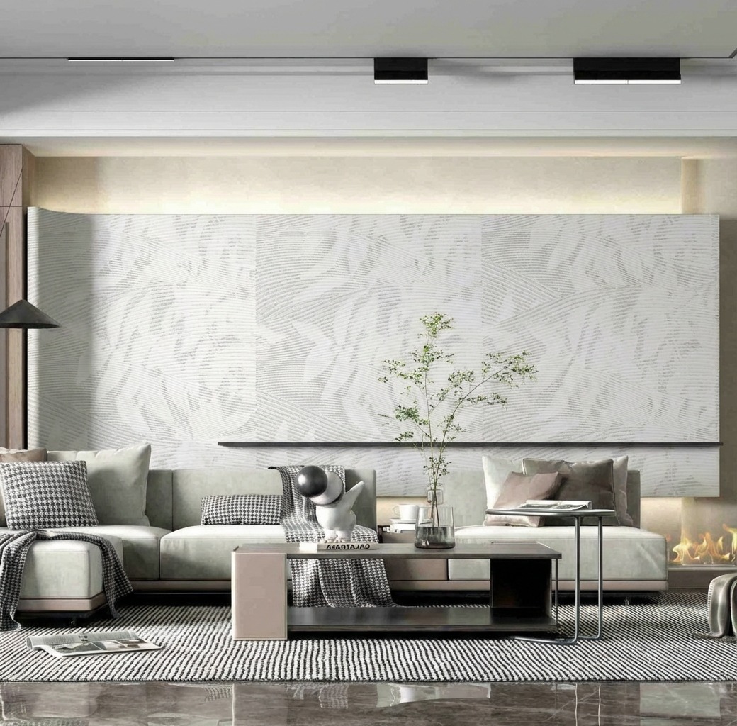 Giấy D&aacute;n Tường Nhật Bản M&atilde; Ba6159 M&agrave;u Trắng Kem Hoạ Tiết L&aacute;