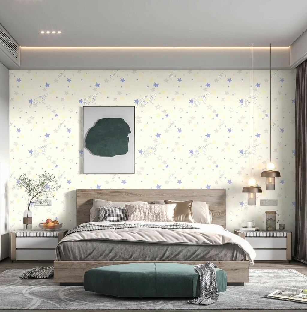 Giấy Dán Tường Nhật Bản Mã Ba6193 Hoa Tiết Hình Ngôi Sao Giấy Dán Tường Nhật Bản Mã Ba6193 Hoa Tiết Hình Ngôi Sao