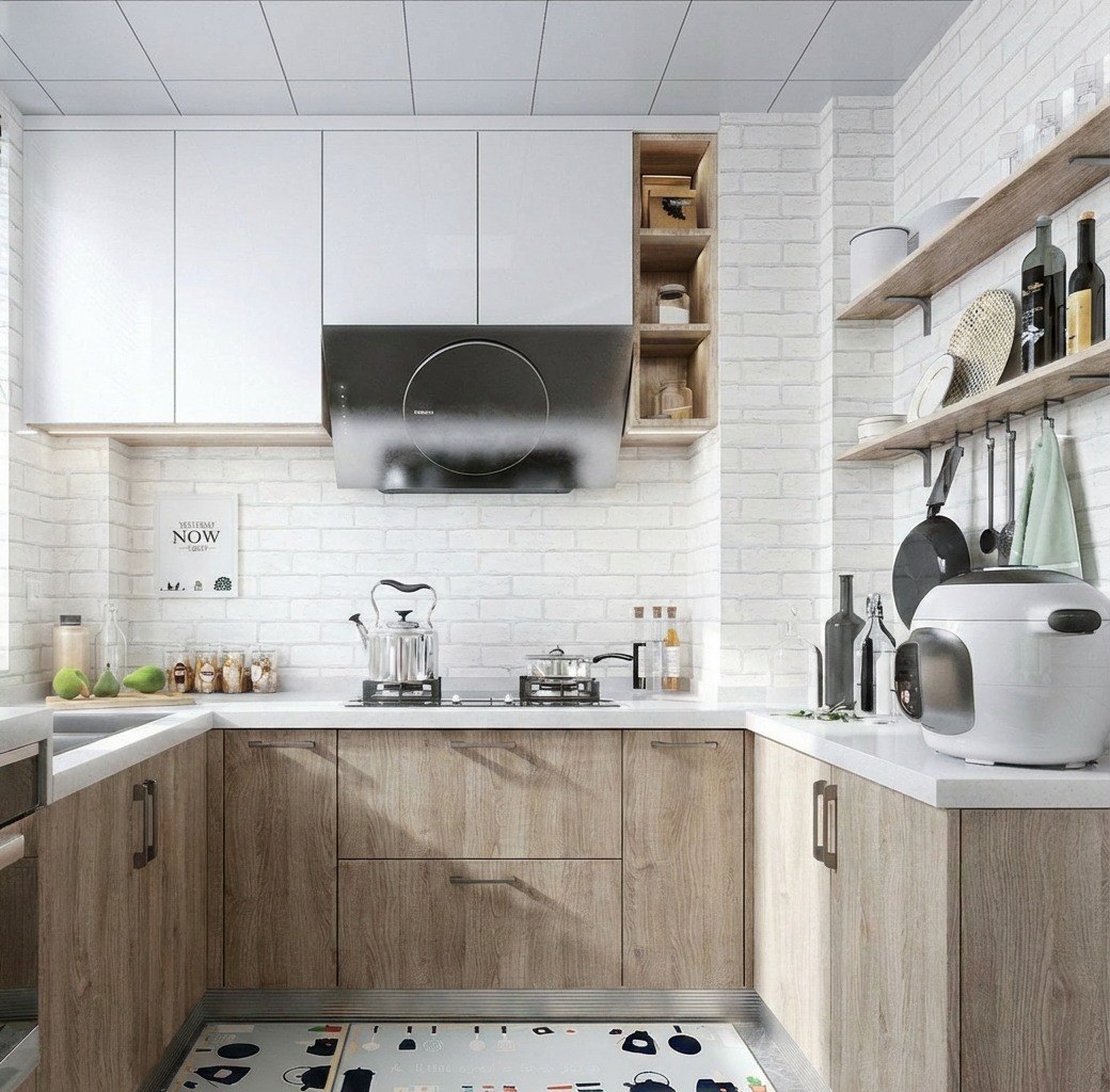 Giấy D&aacute;n Tường Nhật Bản M&atilde; Ba6216 M&agrave;u Trắng Kem Giả Gạch