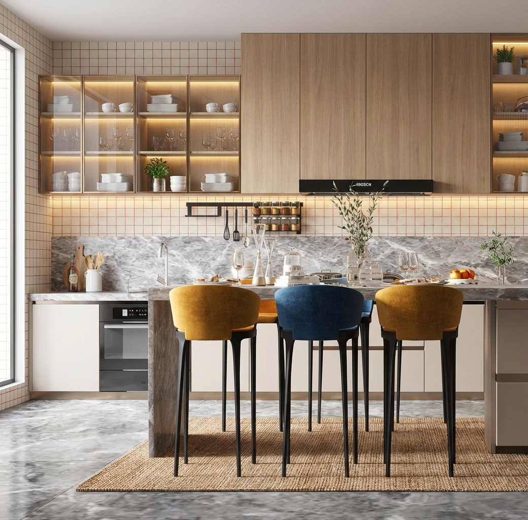 Giấy D&aacute;n Tường Nhật Bản M&atilde; Ba6218 Hoạ Tiết Lưới &Ocirc; Vu&ocirc;ng