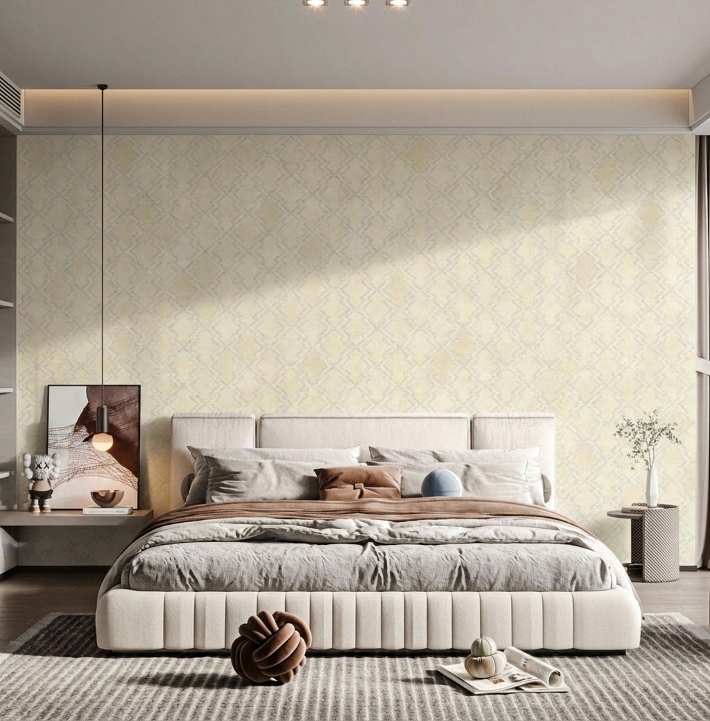 Giấy D&aacute;n Tường Nhật Bản M&atilde; BA6258 Hoạ Tiết Lưới H&igrave;nh Thoi